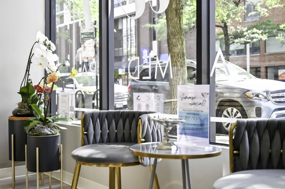 Window seating inside Viva La Med Spa in Old Town